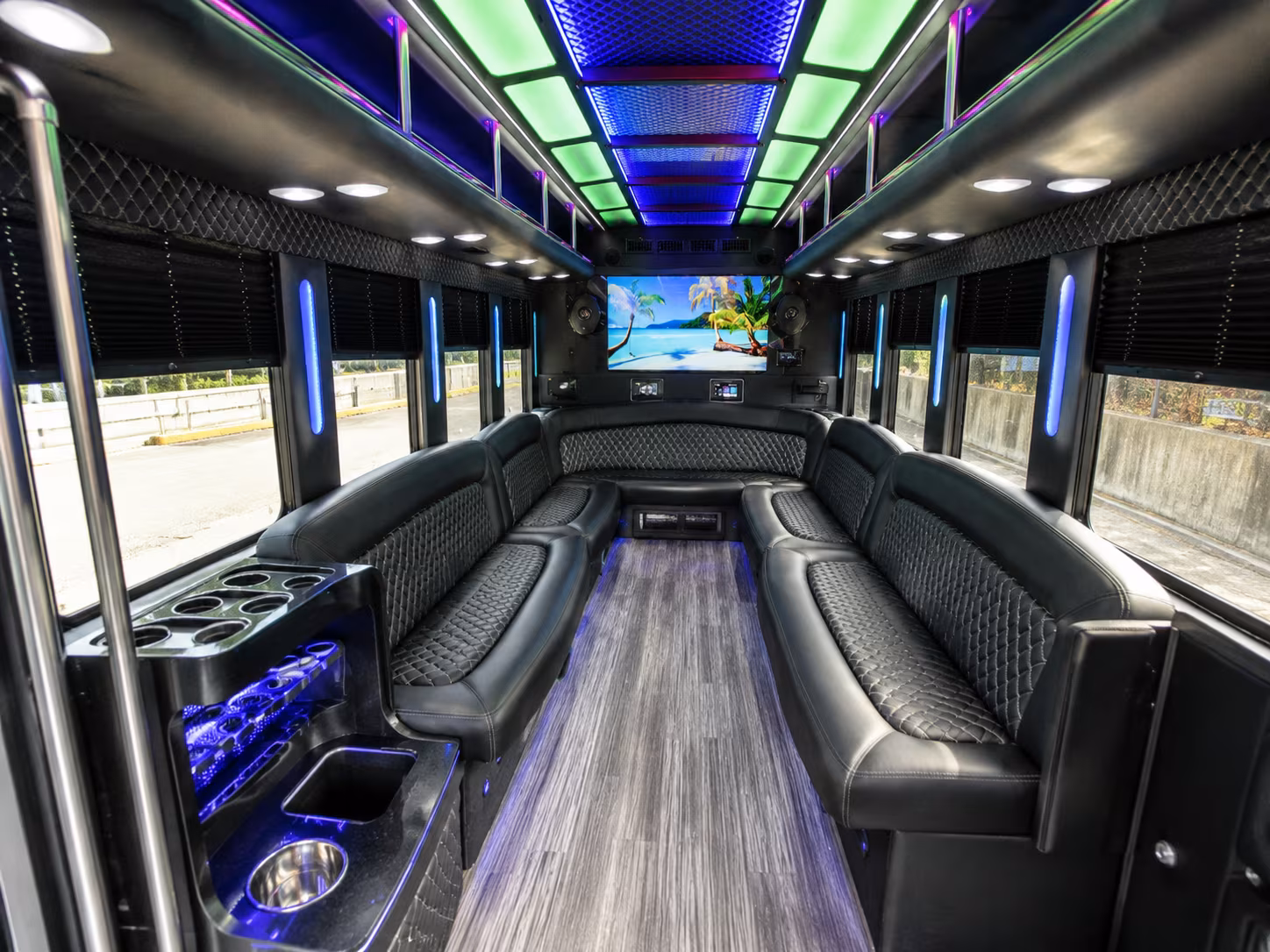 20 Passenger Party Bus Inside