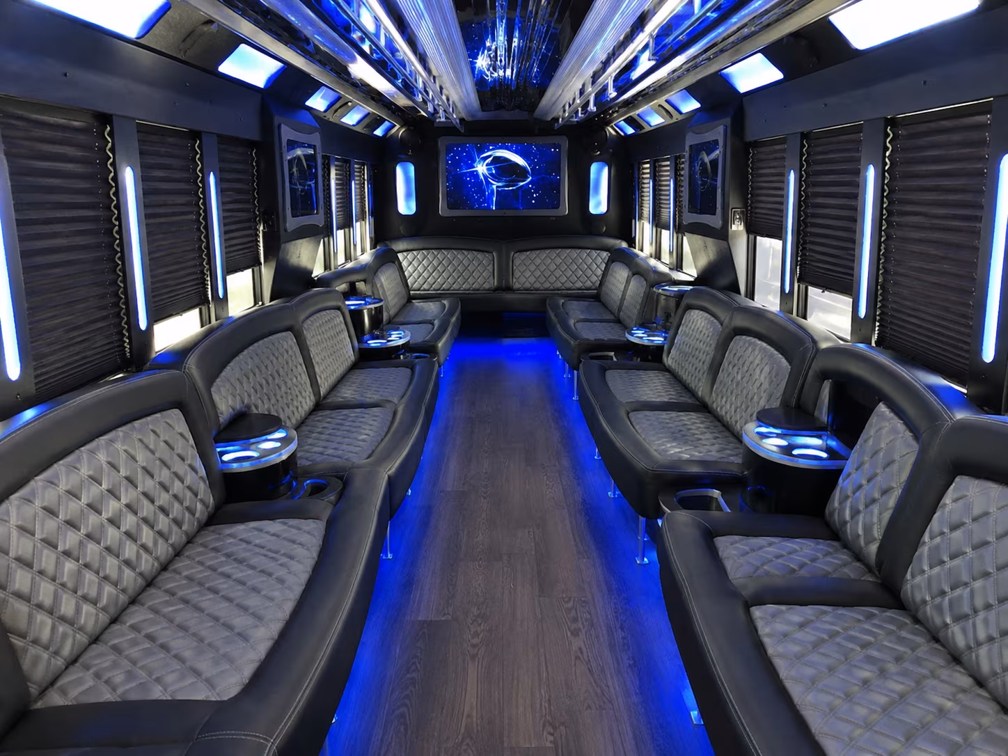 Daly City Birthday, Sweet 16, & Quinceañera Transportation party bus exterior