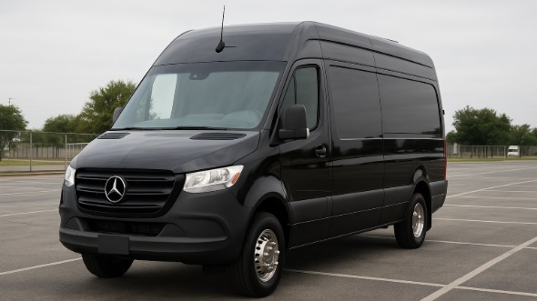 Exterior of Charter Bus Company Oakland's 14 Passenger Sprinter Limousine in Oakland