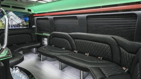 Interior of Charter Bus Company San Francisco's 18 Passenger Party Bus in San Francisco