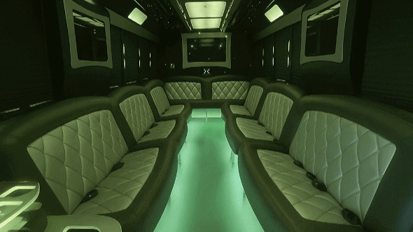 Interior of Charter Bus Company Fremont's 28 Passenger Party Bus in Fremont
