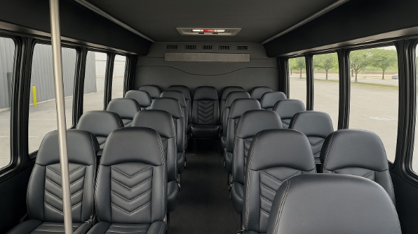 Interior of Charter Bus Company Daly City's 30 Passenger Minibus in Daly City