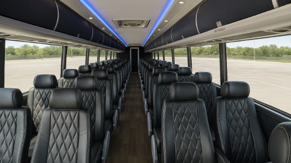 Interior of Charter Bus Company Daly City's 40 Passenger Charter Bus in Daly City