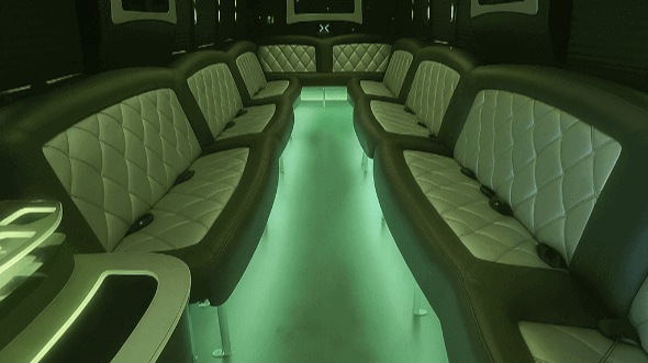 Interior of Charter Bus Company Oakland's 40 Passenger Party Bus in Oakland