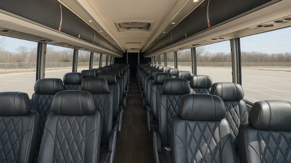 Interior of Charter Bus Company Daly City's 45 Passenger Charter Bus in Daly City