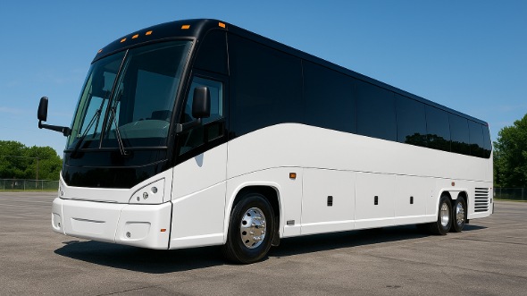 Exterior of Charter Bus Company Daly City's 46 Passenger Charter Bus in Daly City