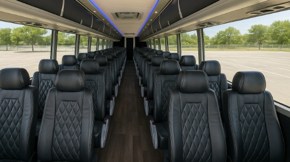 Interior of Charter Bus Company Daly City's 51 Passenger Charter Bus in Daly City