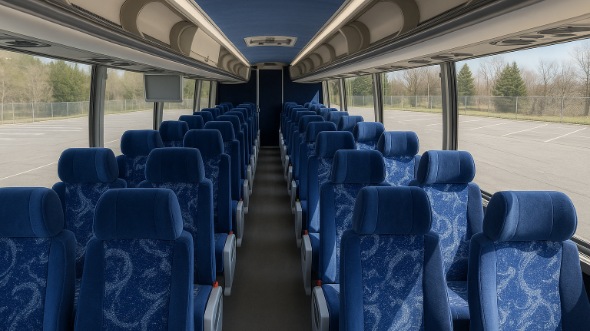 Interior of Charter Bus Company Daly City's 54 Passenger Charter Bus in Daly City