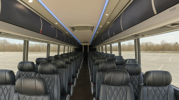 Interior of Charter Bus Company Daly City's 55 Passenger Charter Bus in Daly City