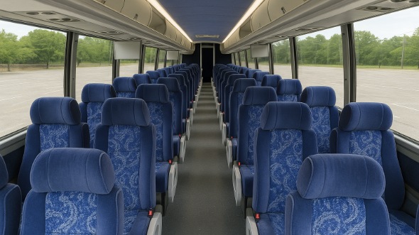 Interior of Charter Bus Company Daly City's 56 Passenger Charter Bus in Daly City