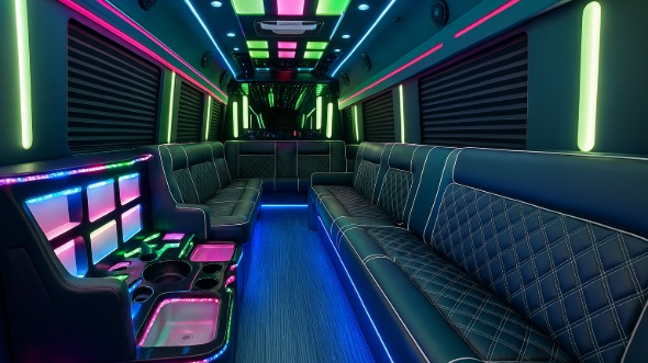 daly city 30 passenger party bus inside